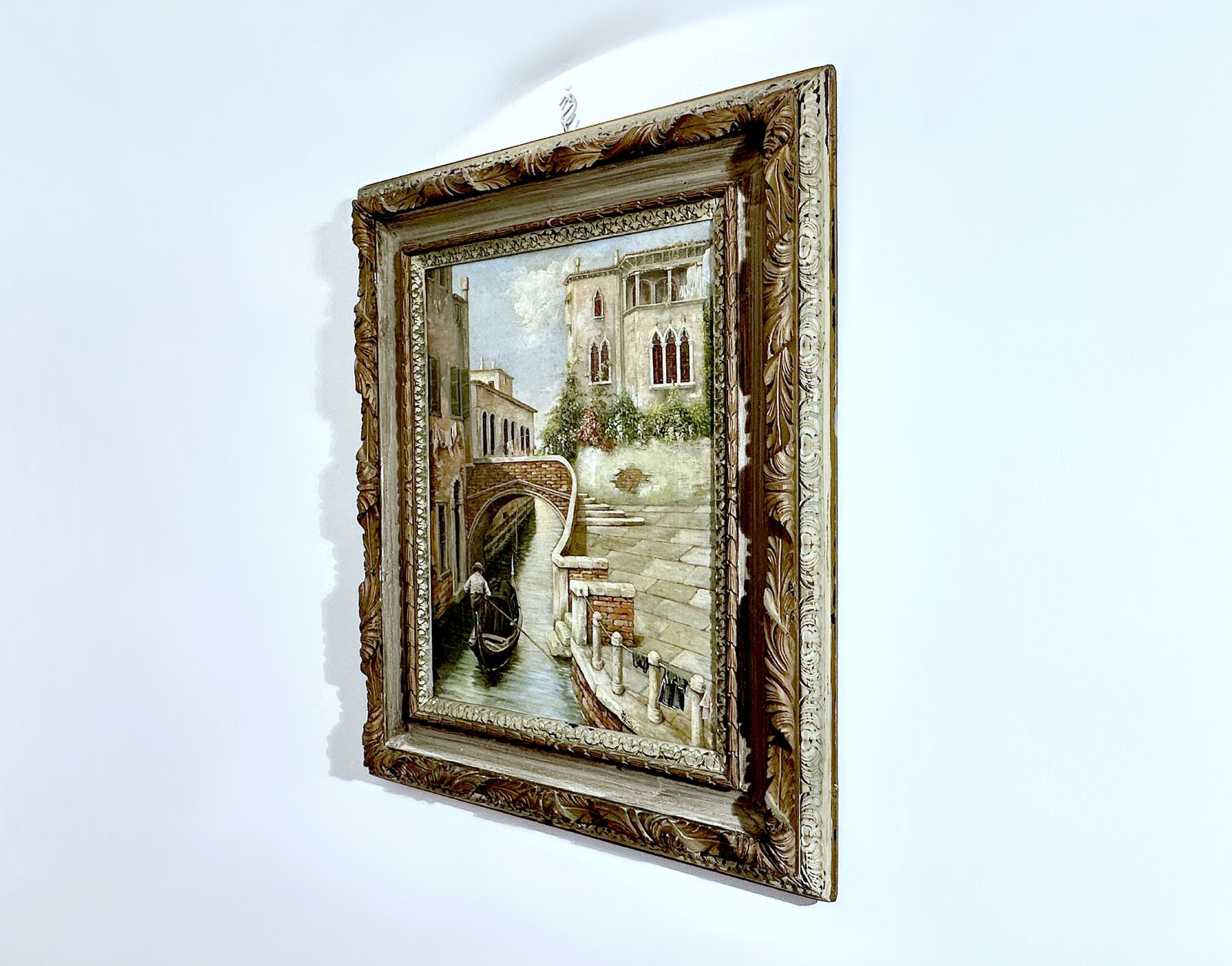 photo furniture Gondola In Venice / Oil On Canvas / 19th Century G. Lorini