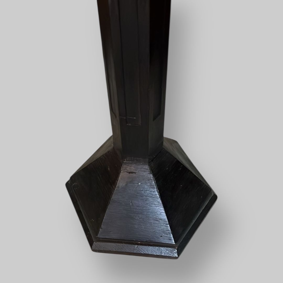 Gothic Revival Ebonised Oak Church Candlestand, C.1900 photo furniture