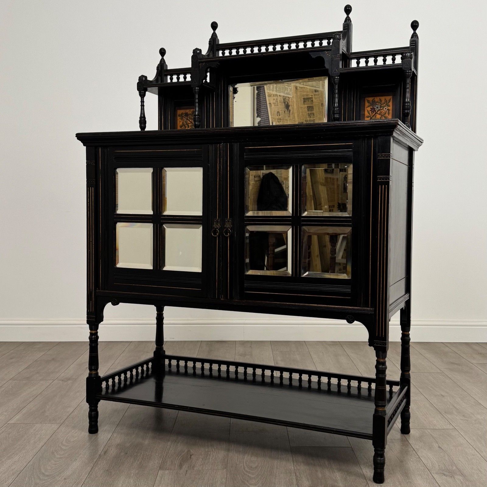Antique 19th Century Ebonised Aesthetic Movement Cabinet photo for sale
