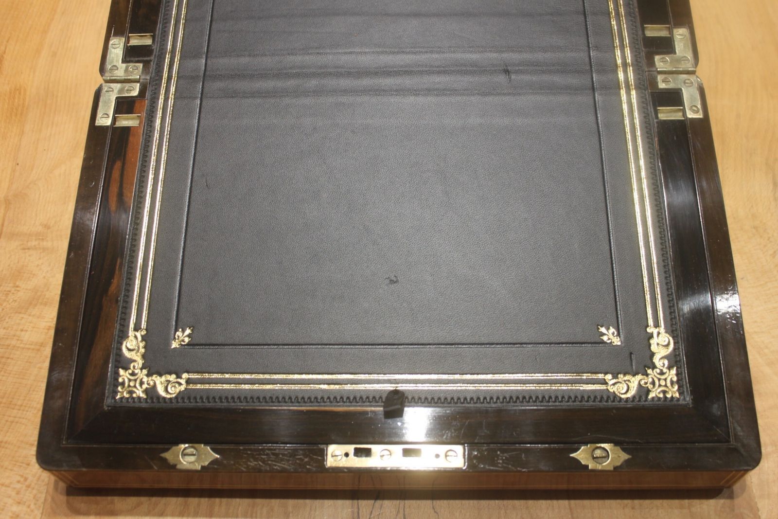 photo for sale Victorian Figured Walnut Writing Slope With Bramah Lock And Keys And Secret Drawers
