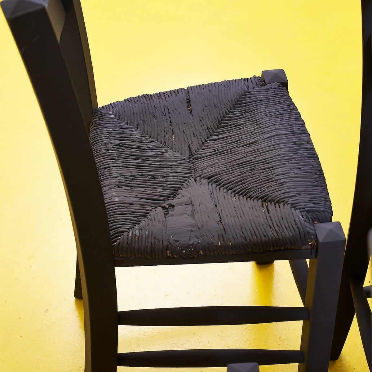 Furniture Elegant 9 Piece Black Wooden Chairs photo