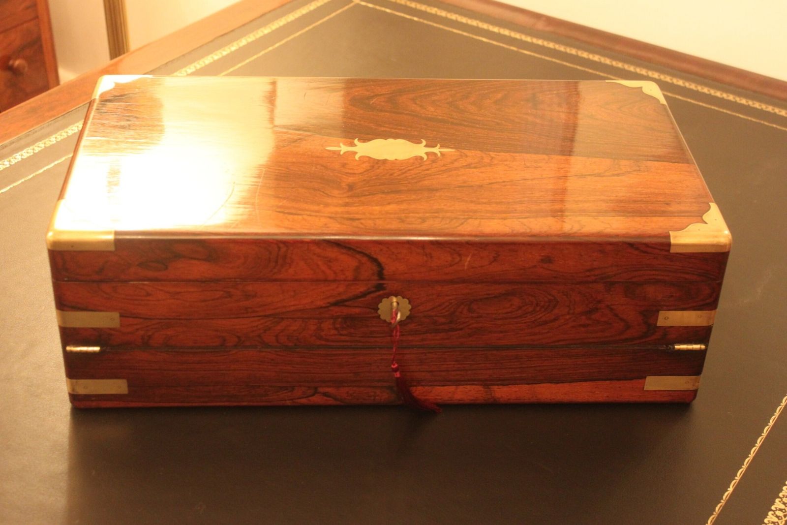 A Fine Late Georgian Rosewood Bi Fold Writing Slope With Secret Drawers