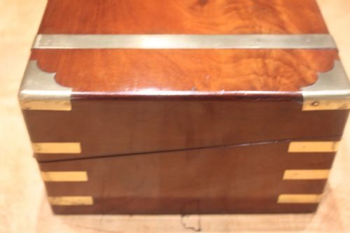 Campaign Style Mahogany Writing Slope With Secret Drawers photo for sale