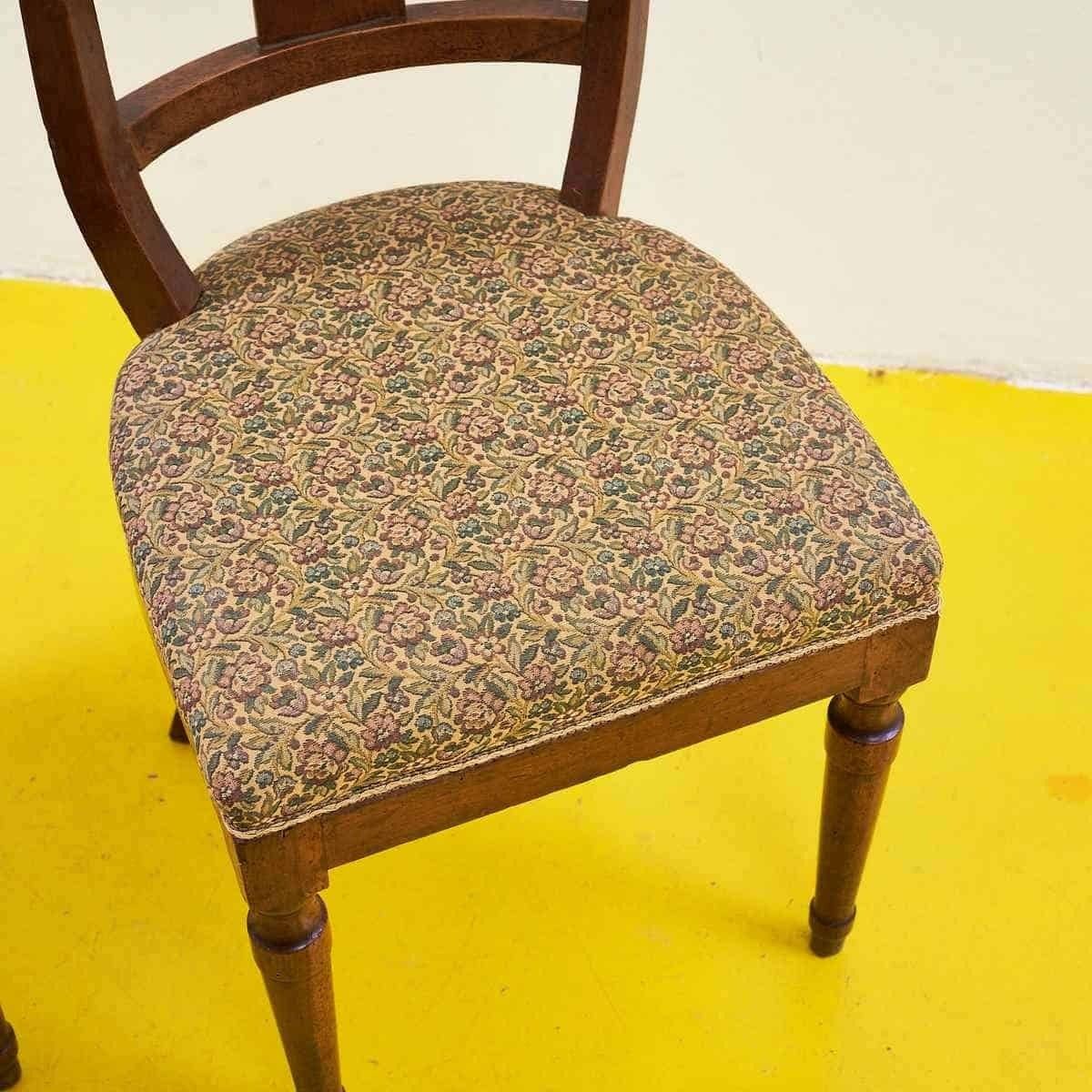 Antique Pair Of Wooden Chairs With Lyre Shaped Backs photo Furniture