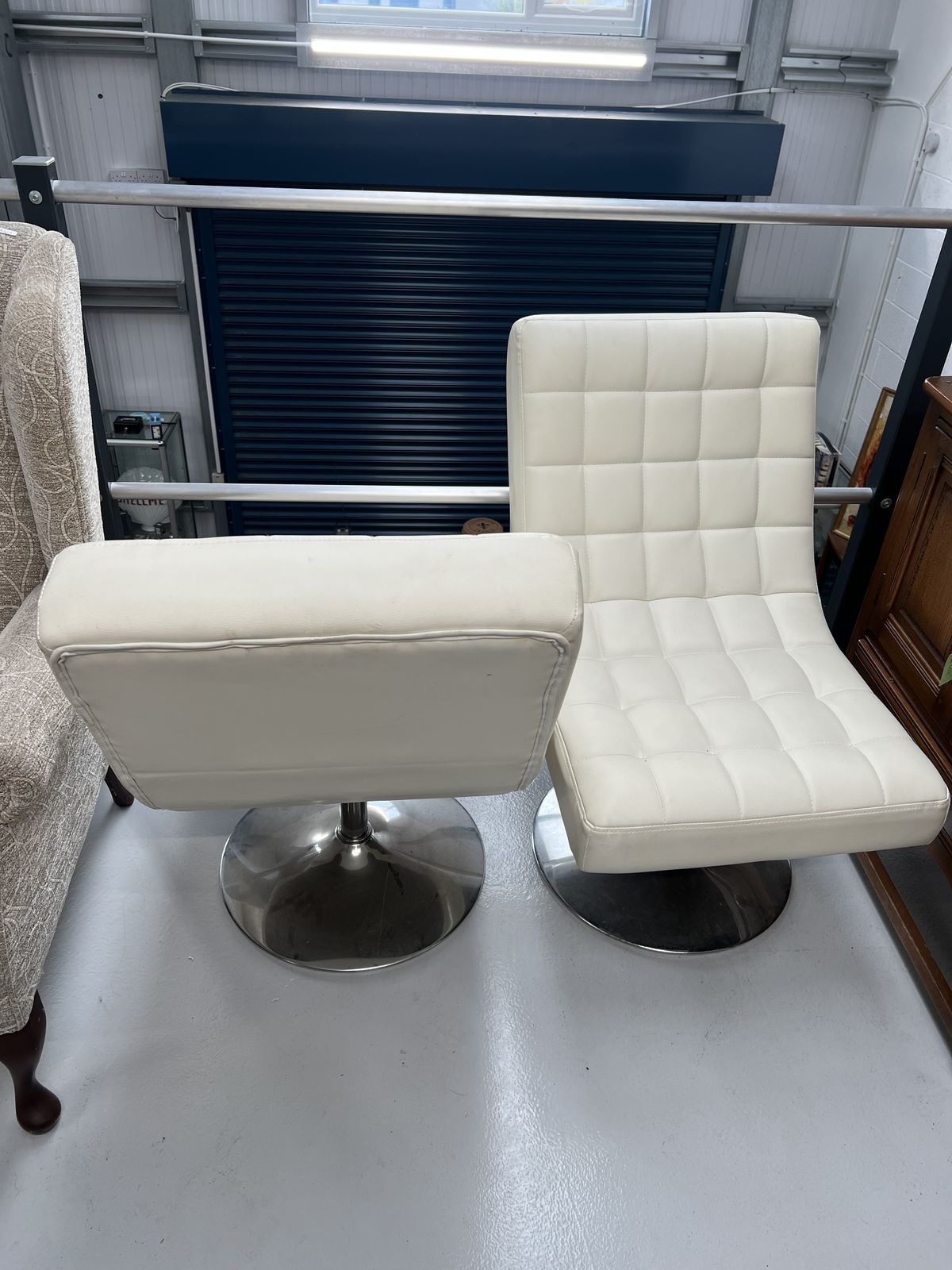 Chrome And Faux Leather Easy Chairs photo 120.0