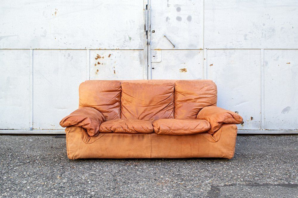 Bonheur Leather Sofa By Titina Ammannati And Giampiero Vitelli For Brunati, 1970s