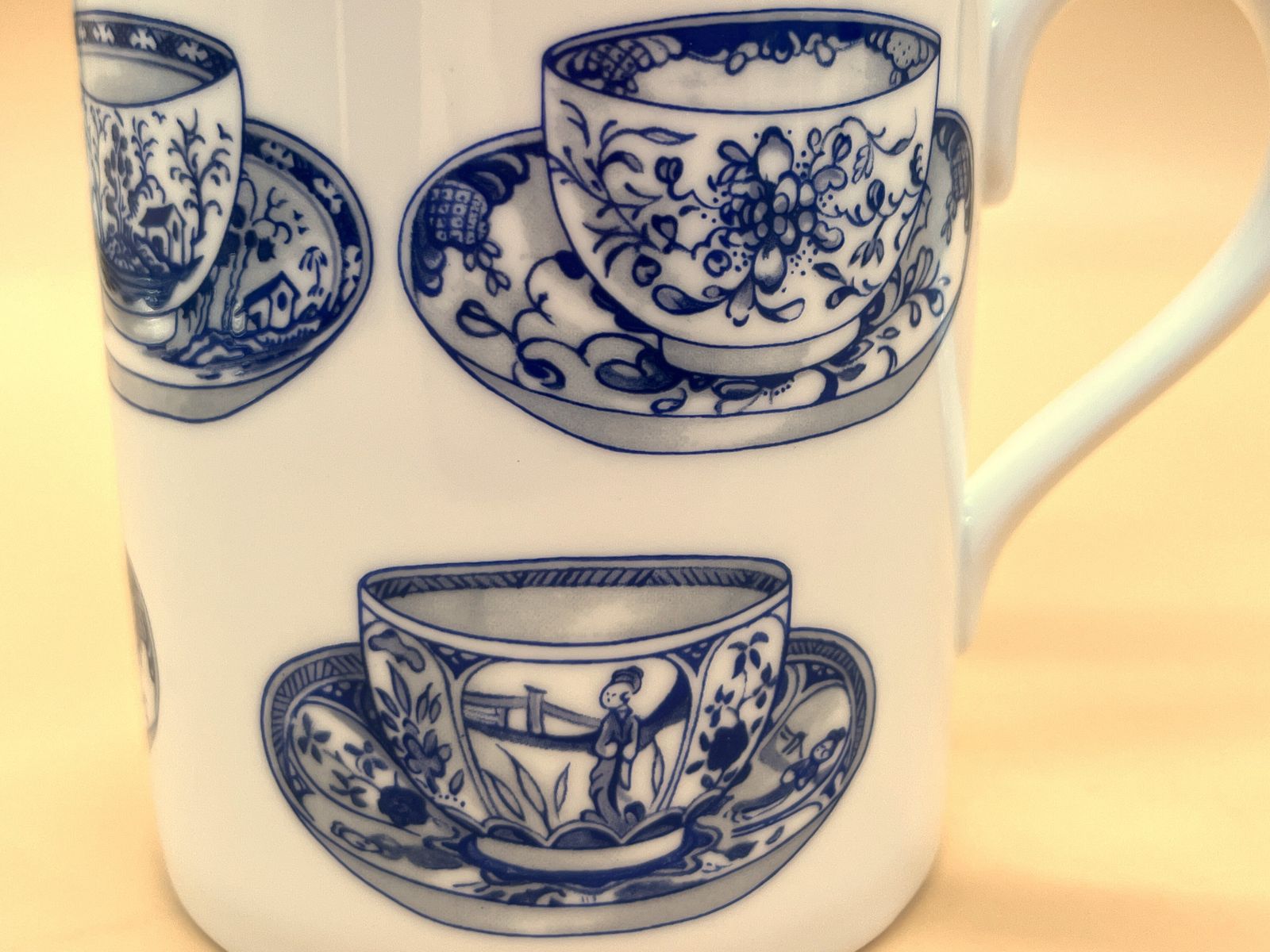 New Royal Worcester China Cup Of Cups Design Blue Beaker / Mug Boxed. photo furniture