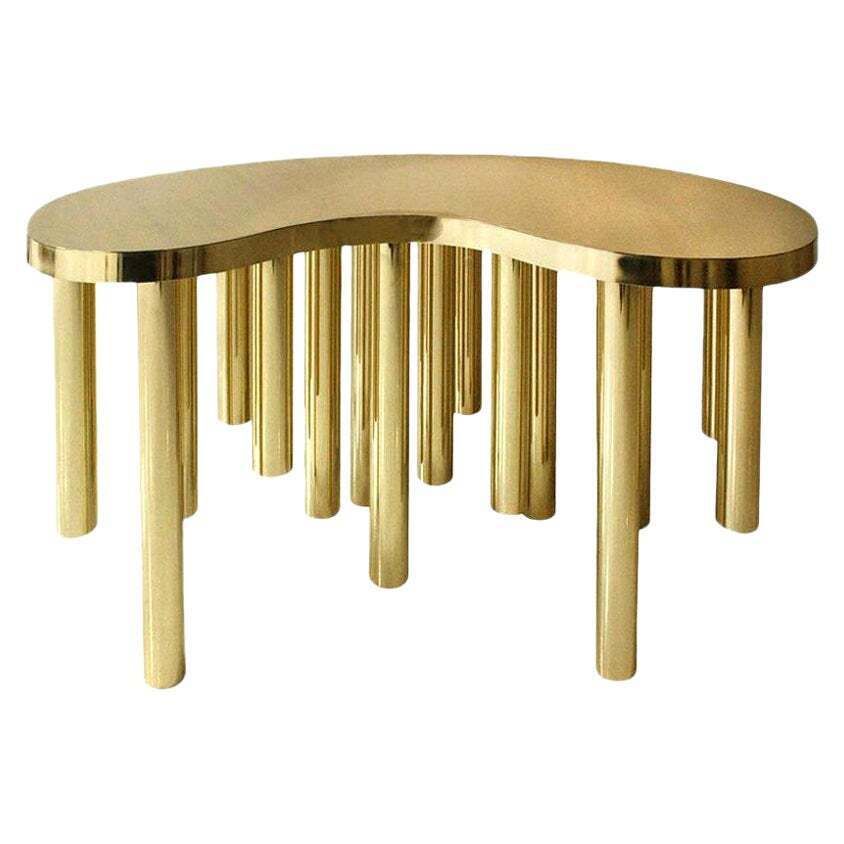 Superego Contemporary Modern "Stalattite" Model Polished Brass Italian Console
