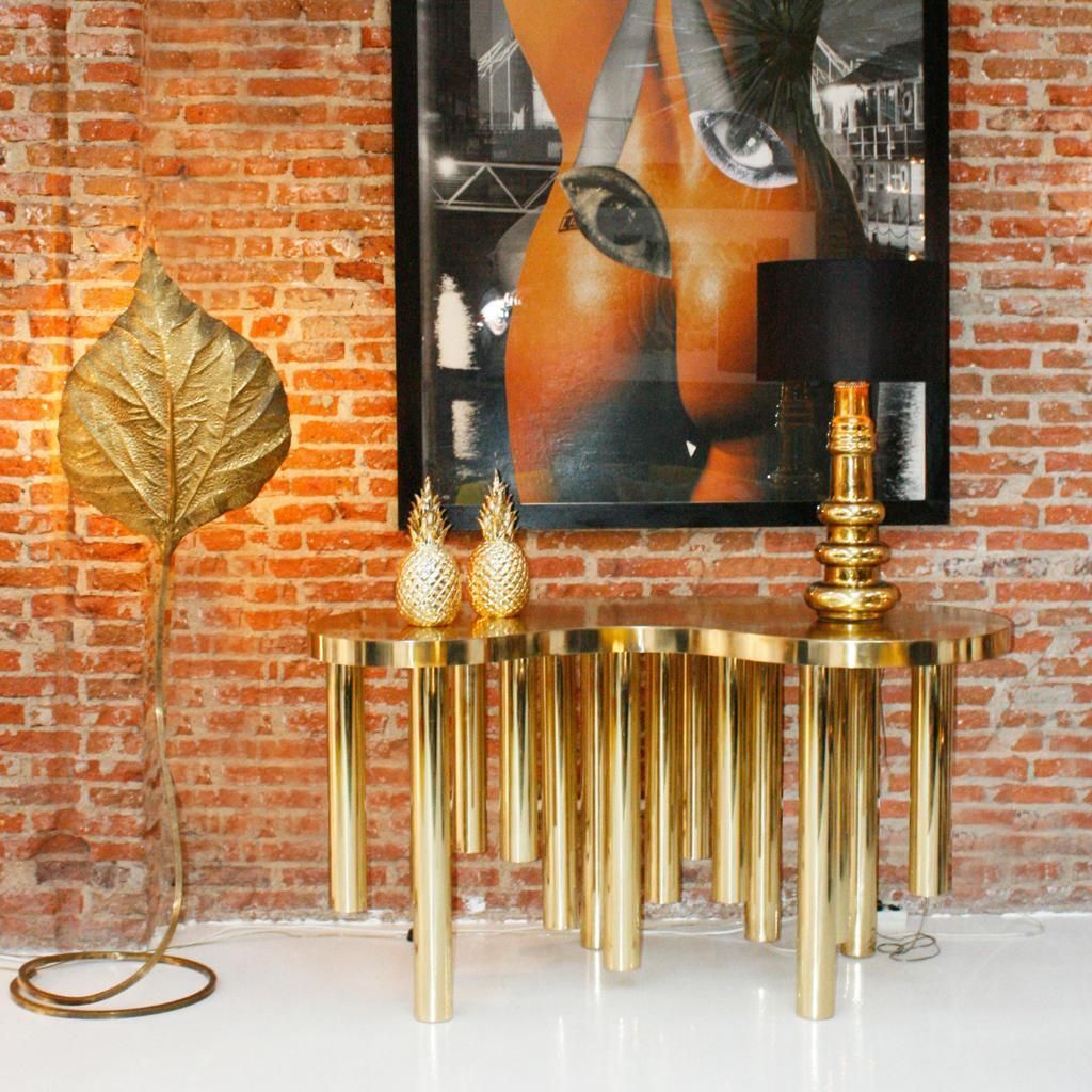 photo for sale Superego Contemporary Modern "Stalattite" Model Polished Brass Italian Console