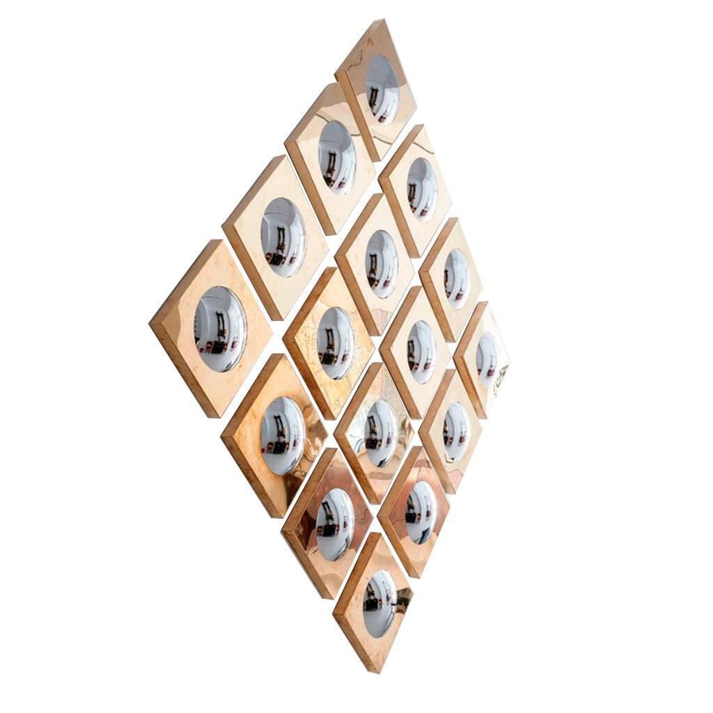 Mid Century Modern Style Made Of Brass Italian Convex Mirrors photo furniture