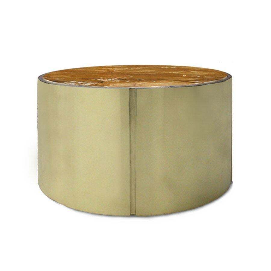 L.A. Studio Modern Brass And Marble Set Of Three Italian Side Tables photo for sale
