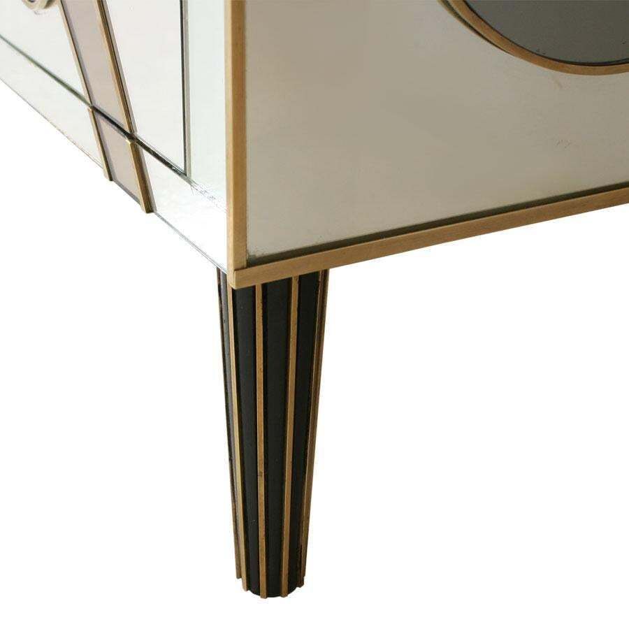 Midcentury Style Solid Wood Murano Glass And Brass Italian Commode photo Furniture