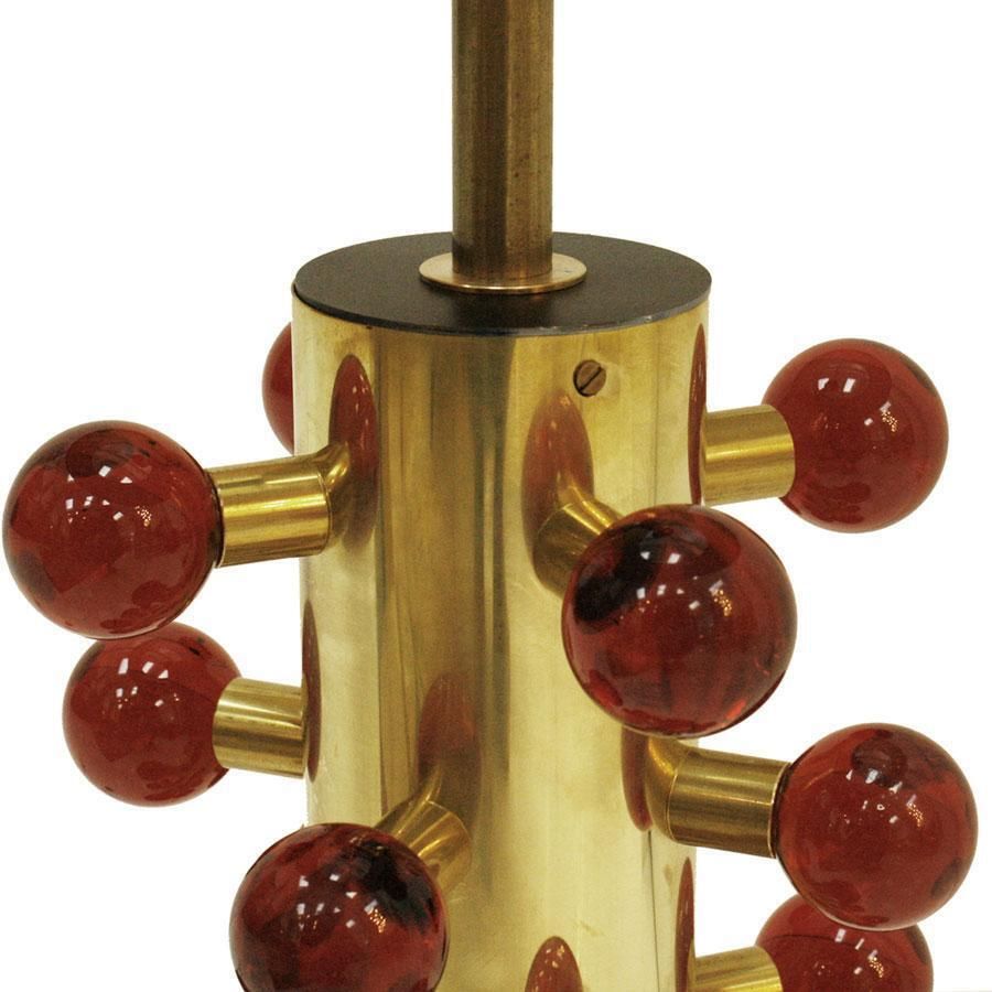 L.A. Studio Contemporary Modern Murano Glass And Brass Pair Of Table Lamps photo for sale