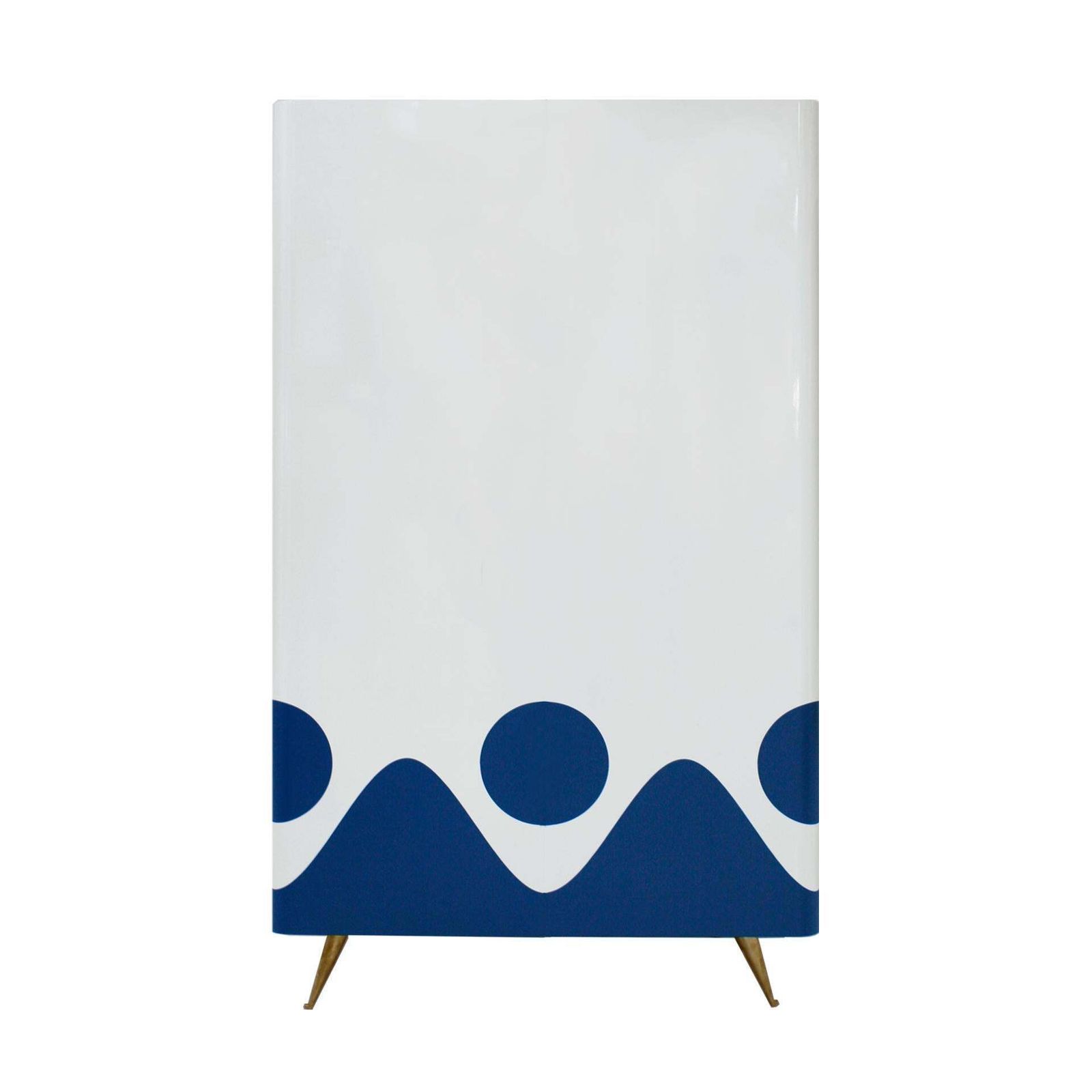 L.A. Studio Lacquered White Wood Paolo De Poli Handles Italian Drinks Cabinet photo Furniture