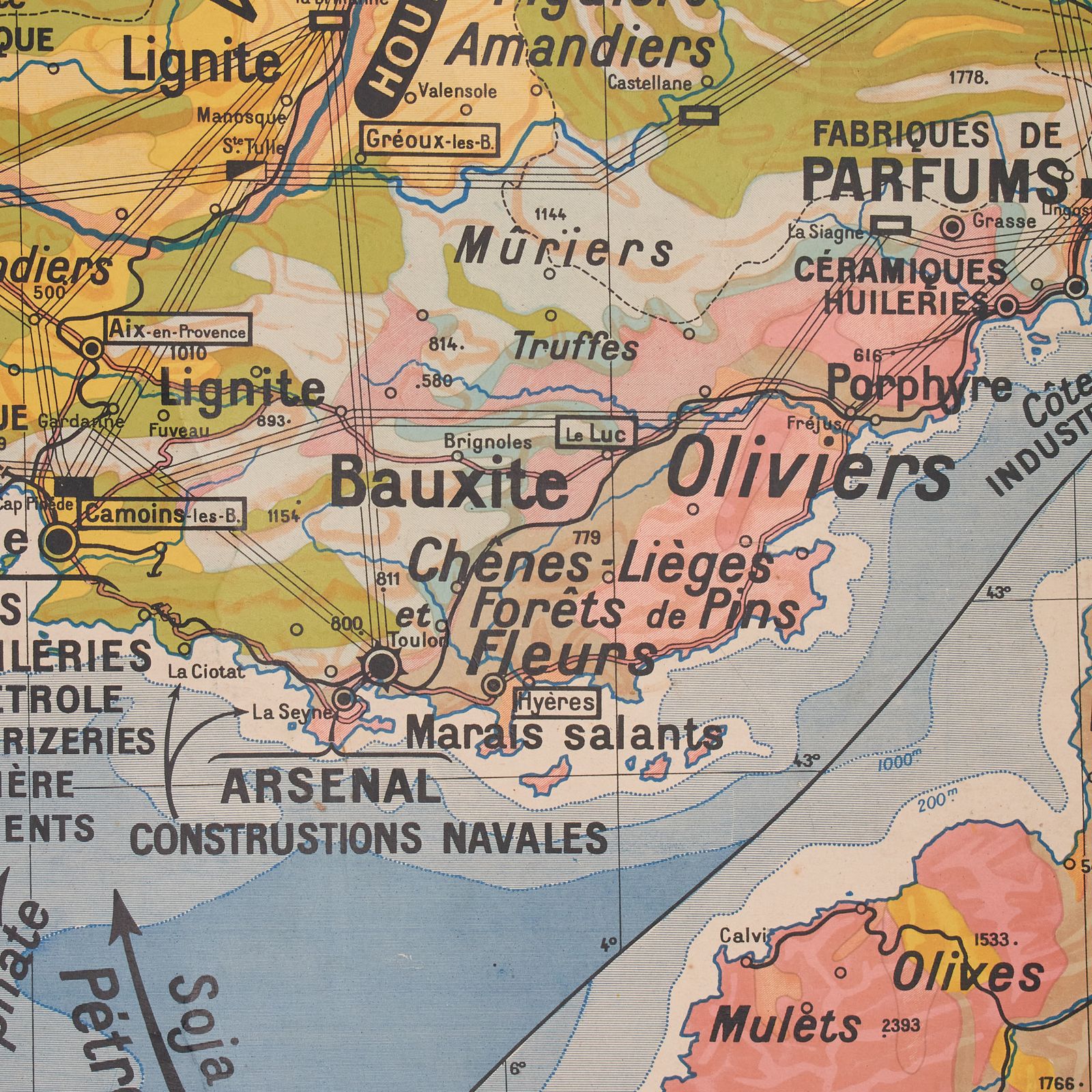 Antique French Wall Map Of Mediterranean South France & Corsica – Hatier 6 photo vinterior