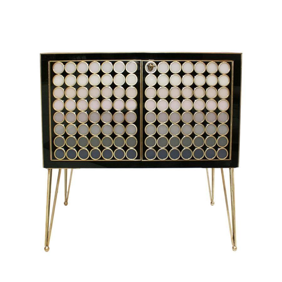 L.A. Studio Modern Solid Wood And Murano Glass Pair Of Italian Commodes photo furniture