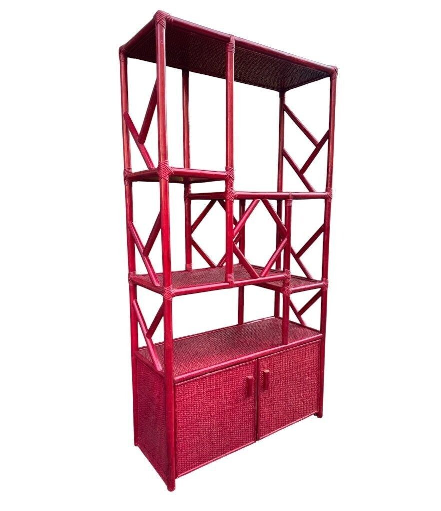 An Italian 1970s Burgundy Red Shelving Unit By Vivai Del Sud photo 2450.0