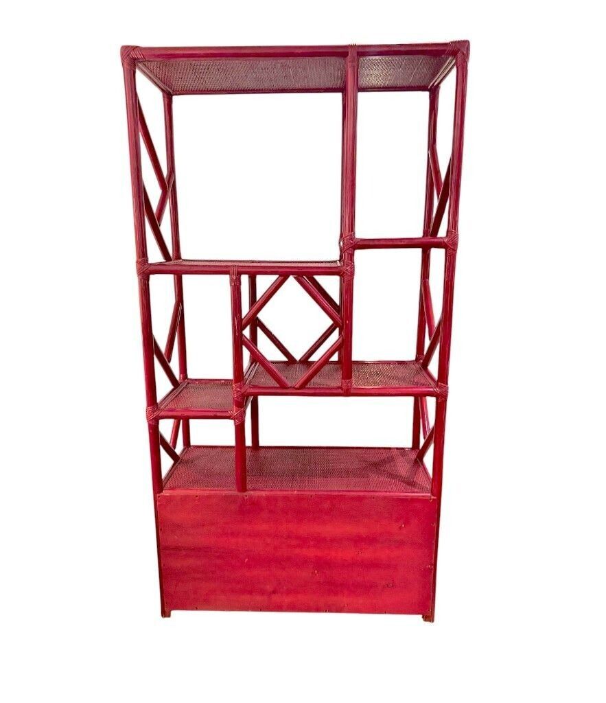 An Italian 1970s Burgundy Red Shelving Unit By Vivai Del Sud photo vinterior