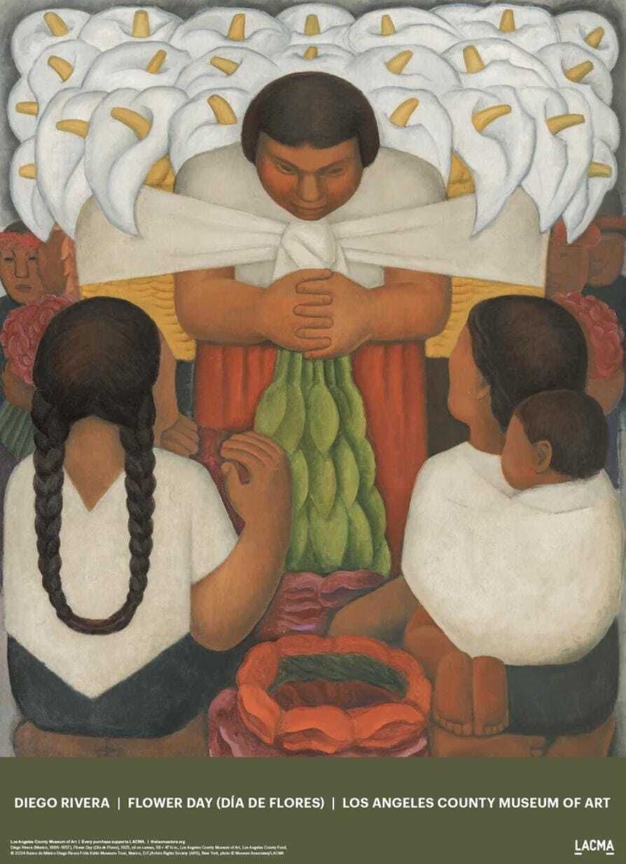 Authentic Diego Rivera Poster Flower Day Official Museum Print From The Husband Of Frida Kahlo Mexico