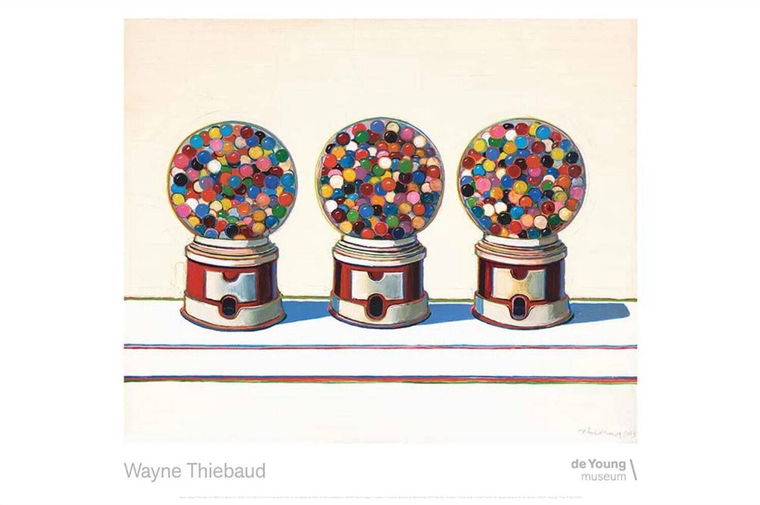 Authentic Wayne Thiebaud Exhibition Poster Three Machines Original Museum Print Bubblegum Pop Art