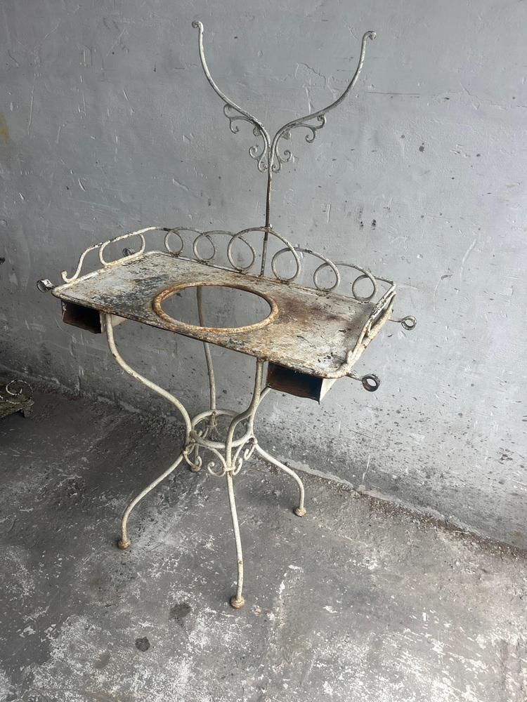 Antique French Wrought Iron Washstand, 19th Century photo for sale