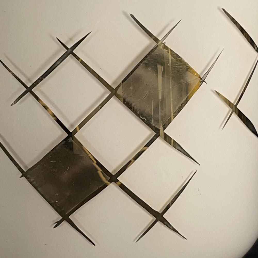 Art Deco Golden Sandblasted Glass Vases By Verreries De Laeken, 1935, Set Of 2 photo buy