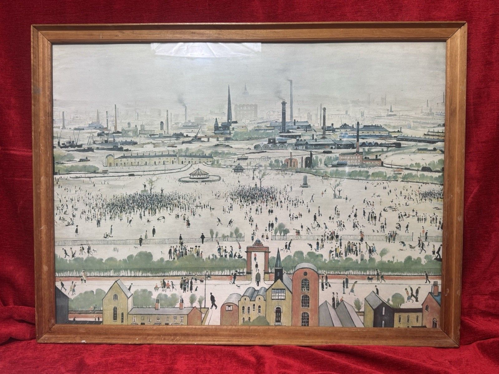 Sunday Afternoon "The Battle Of Life" By Laurence Steven Lowry Print On Board photo for sale