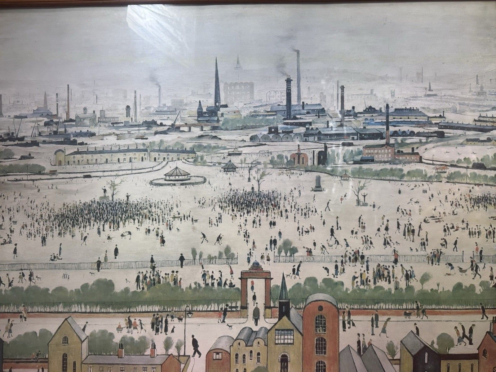 Sunday Afternoon "The Battle Of Life" By Laurence Steven Lowry Print On Board photo vinterior