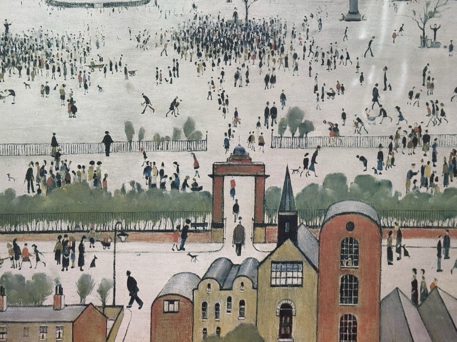 Sunday Afternoon "The Battle Of Life" By Laurence Steven Lowry Print On Board photo vintage