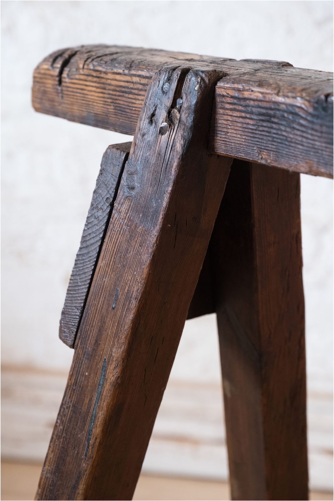 19th Century Scratch Built Wooden Trestle Towel Rail (910) photo for sale