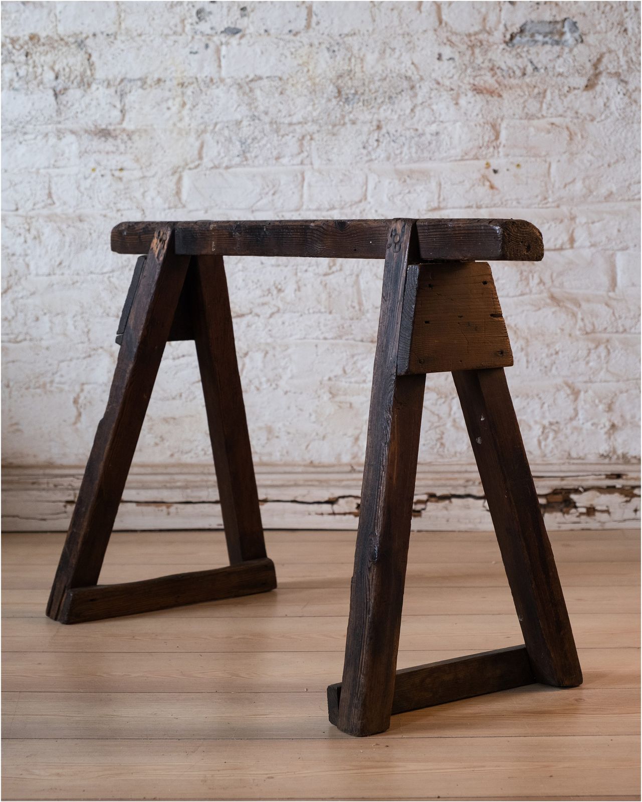 19th Century Scratch Built Wooden Trestle Towel Rail (910) photo Home Decor