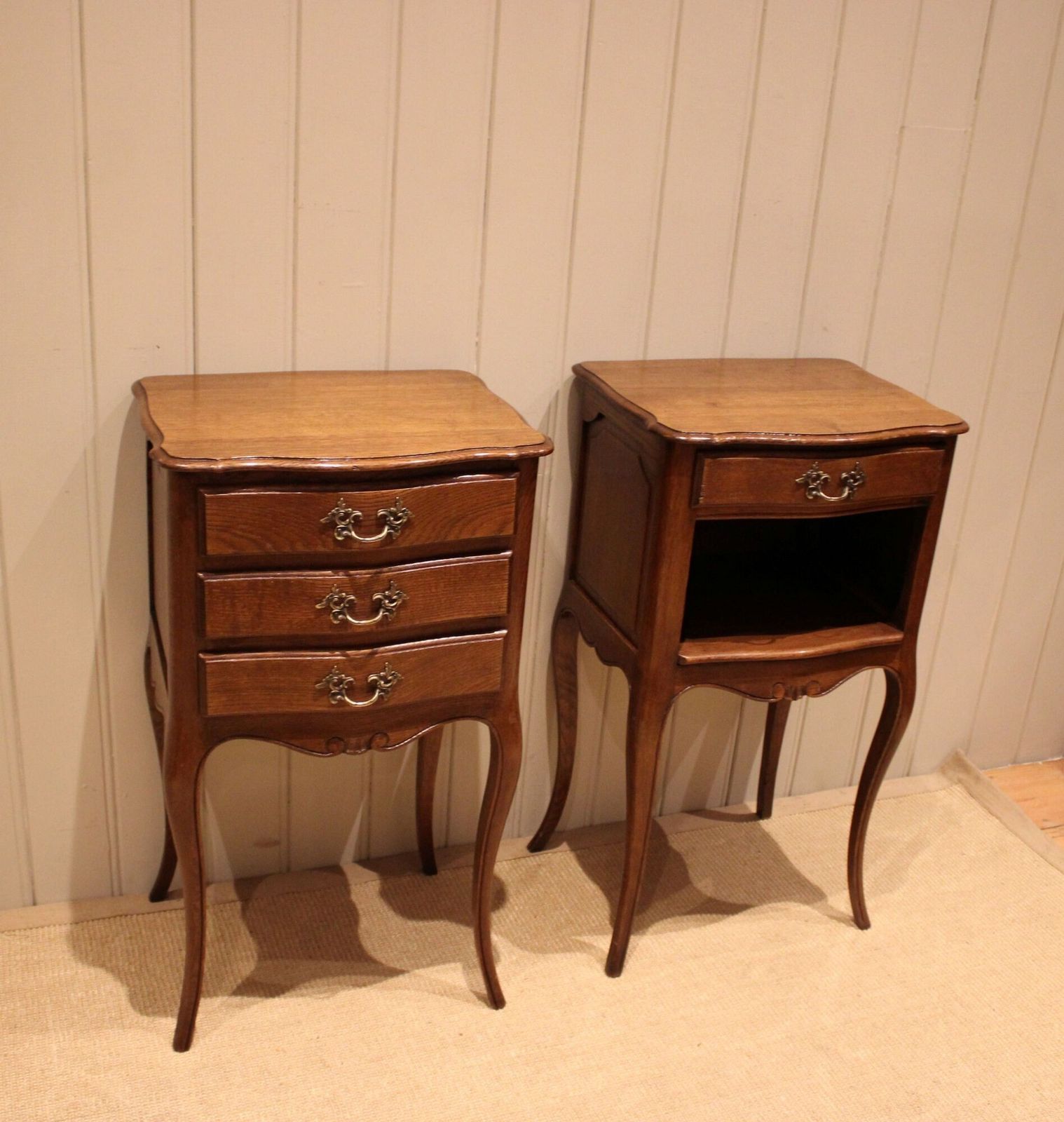 Pair Of French Oak Bedside Cabinets