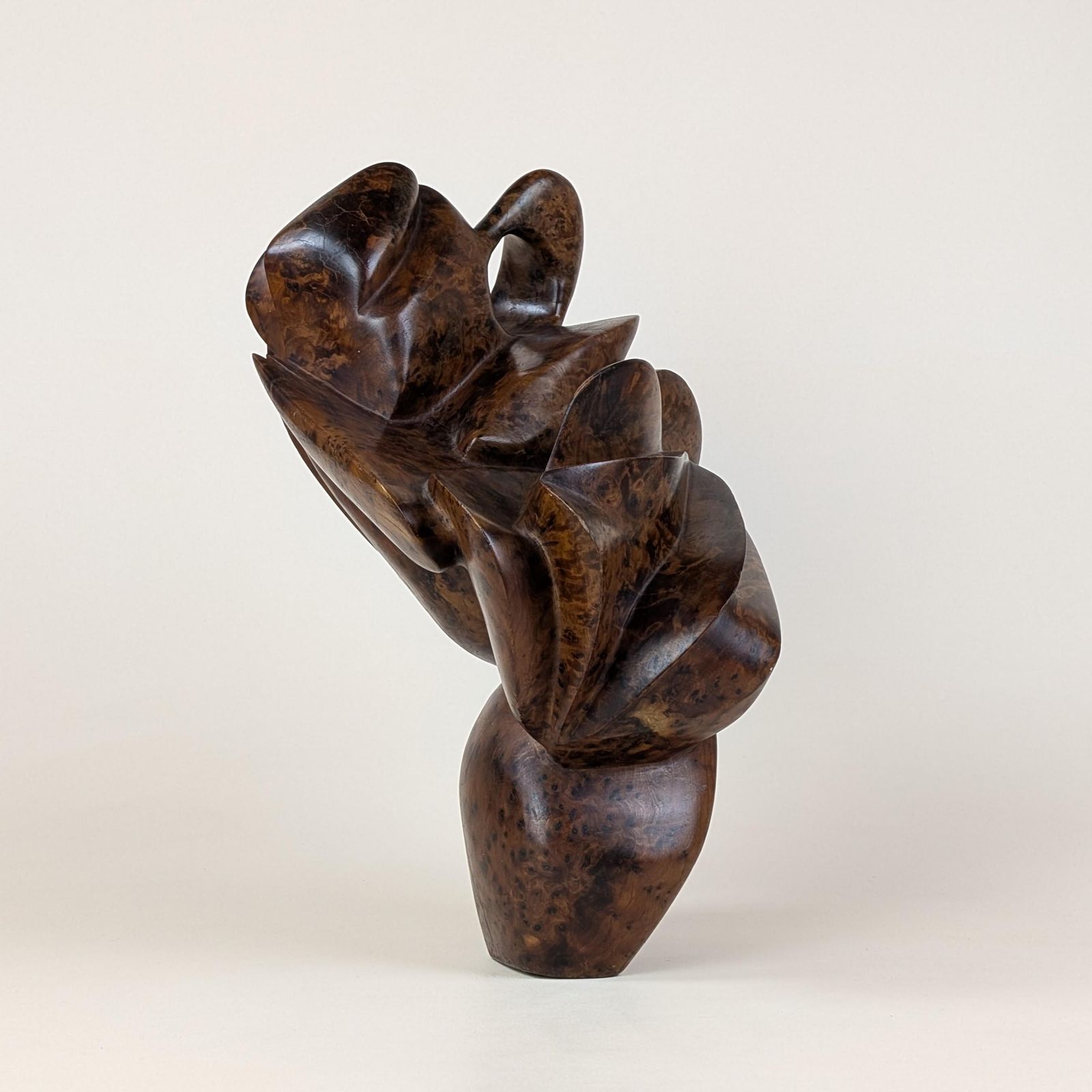 Thuya Burl Abstract Sculpture: Large Mid Century Modern Organic Aromatic Rootwood Figure Art Carving photo vinterior