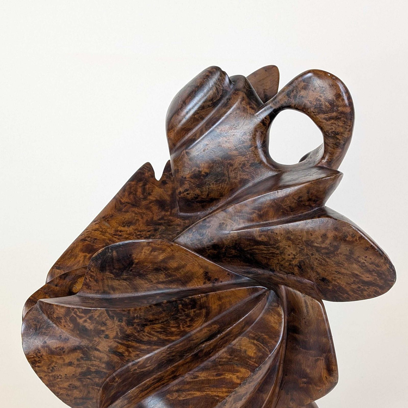 Thuya Burl Abstract Sculpture: Large Mid Century Modern Organic Aromatic Rootwood Figure Art Carving photo vintage