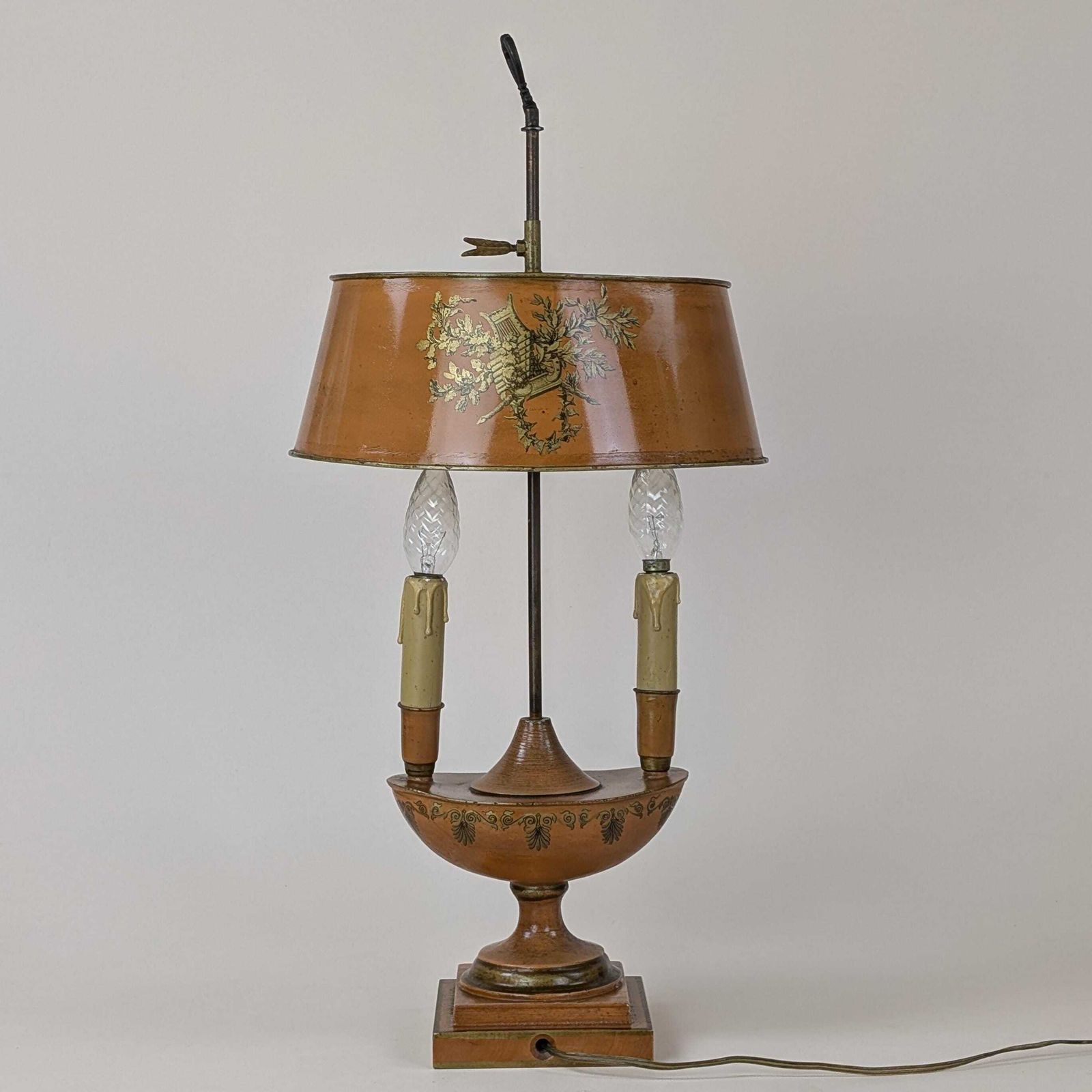 Louis XVI Style Table Lamp: Neoclassical Transfer Decoration Light With Adjustable Tole Shade photo buy