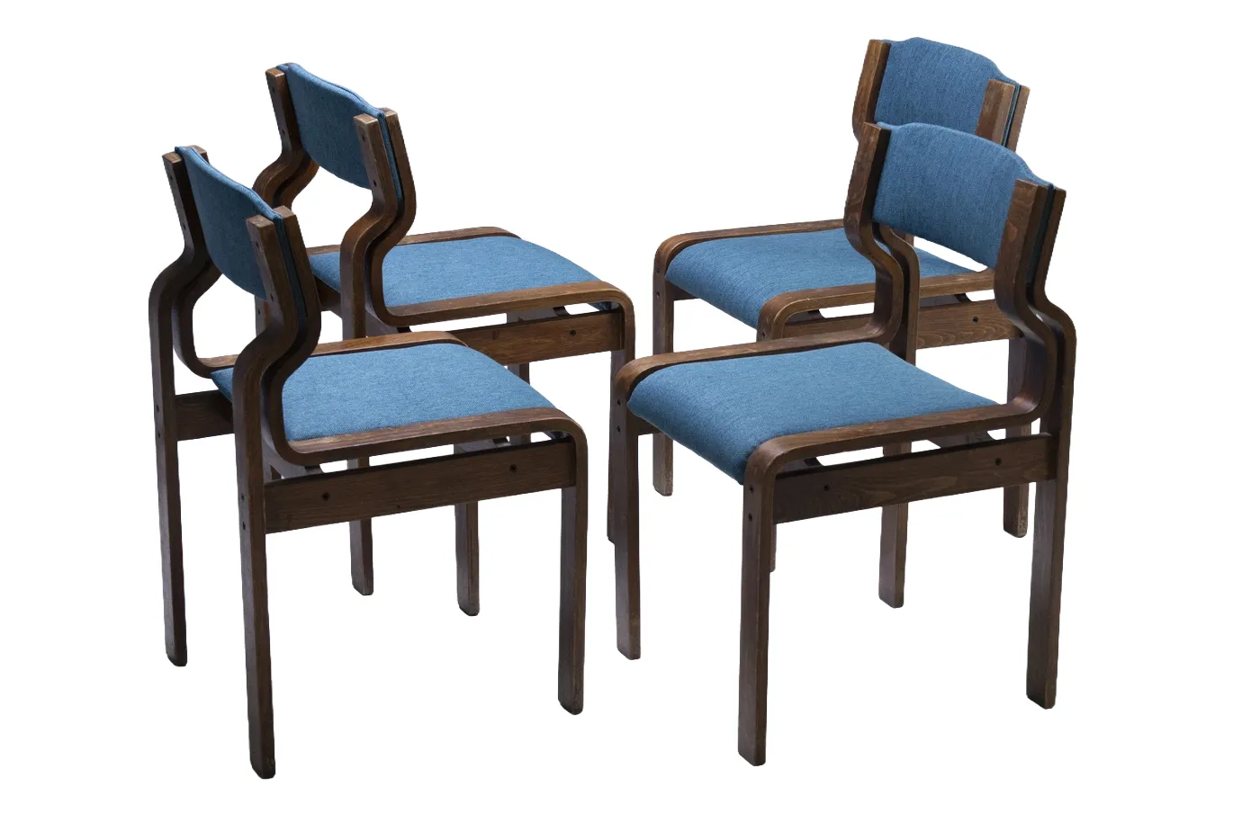 Set Of 4 Dining Chairs, Ludvík Volák, 1970s 1980s, Czechoslovakia