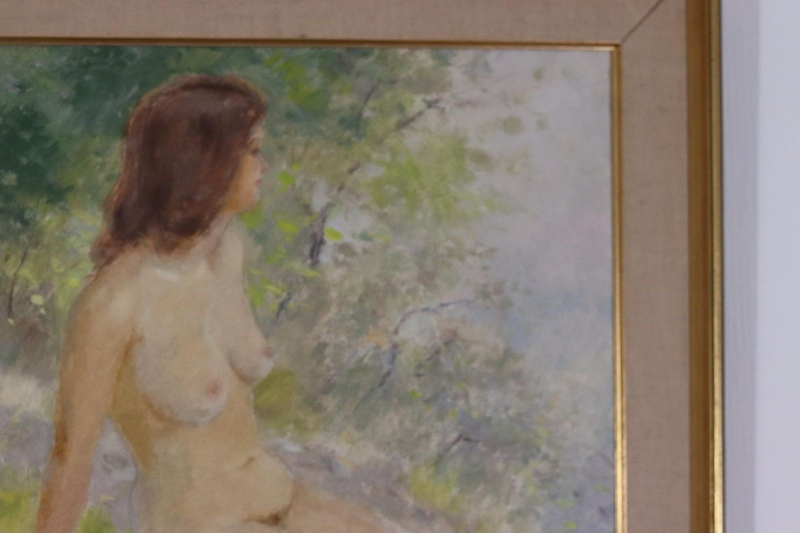 Original Norwegian Oil On Canvas – “Sitting Woman” By Karl Vilhelm Anstensen – Signed & Framed – 66 × 74 Cm (26.0" × 29.1") photo vintage