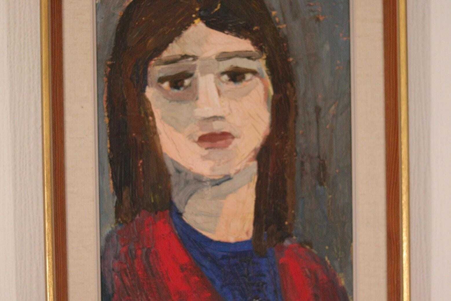Original Swedish Oil On Canvas – “Gaze Beyond The Canvas” By Björn Gidstam – Signed & Framed – 54.5 × 38.5 Cm (21.5" × 15.2") photo vinterior