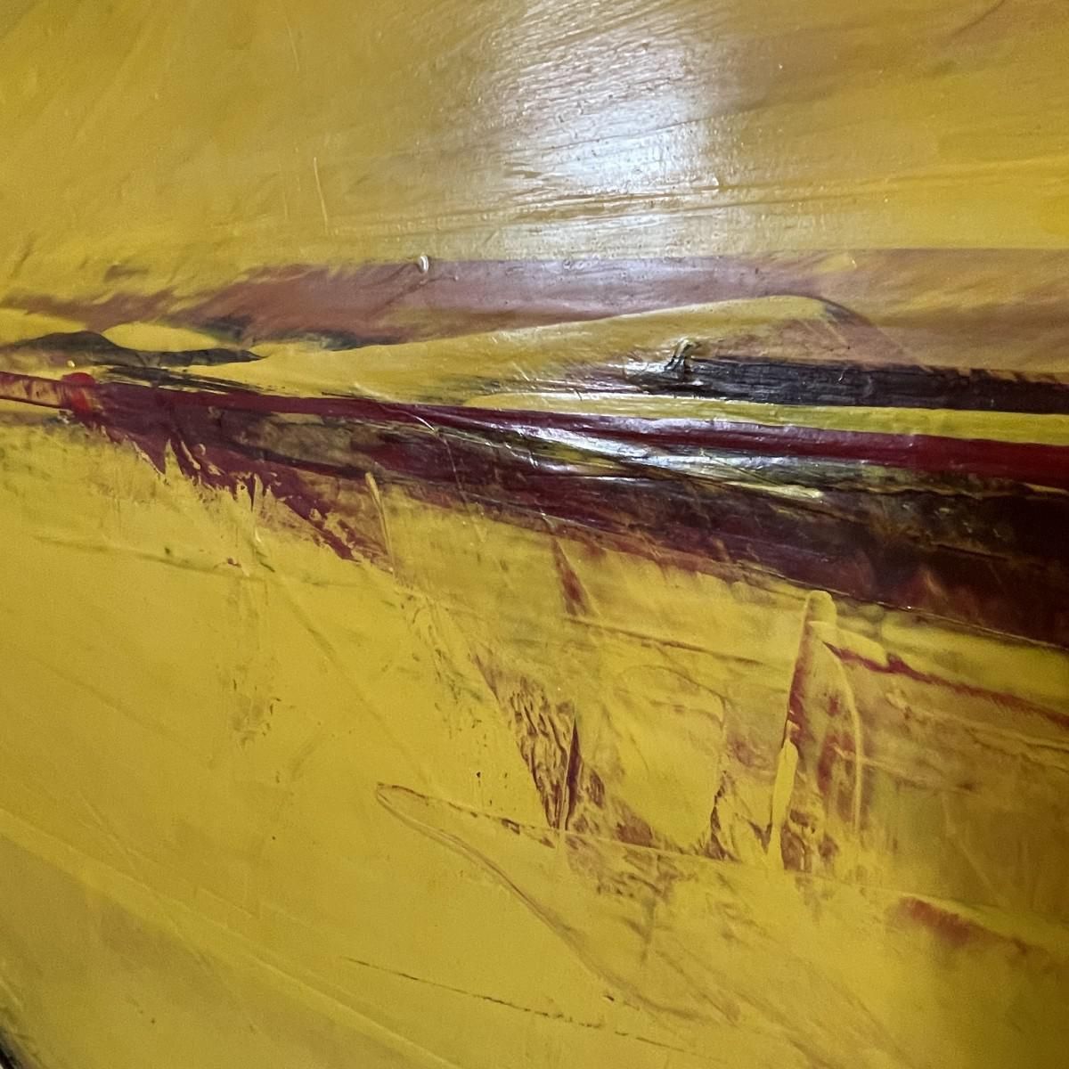 Serge Detriaux, Gele Abstracte Compositie, Olie Op Paneel, 1982 photo 1389.0