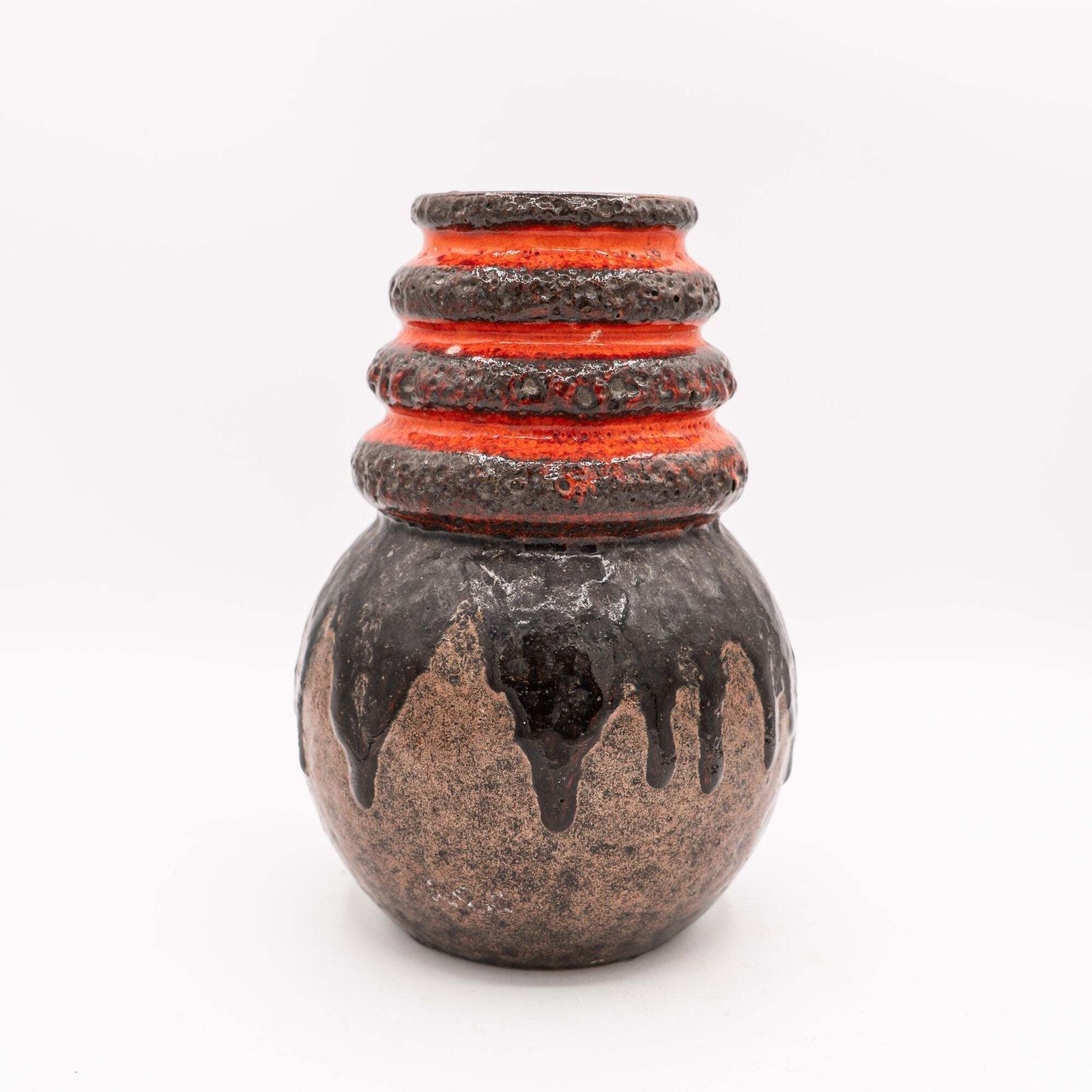 Orange Band & Black Lava Drip   Scheurich 269 22   West Germany, 1970s photo buy