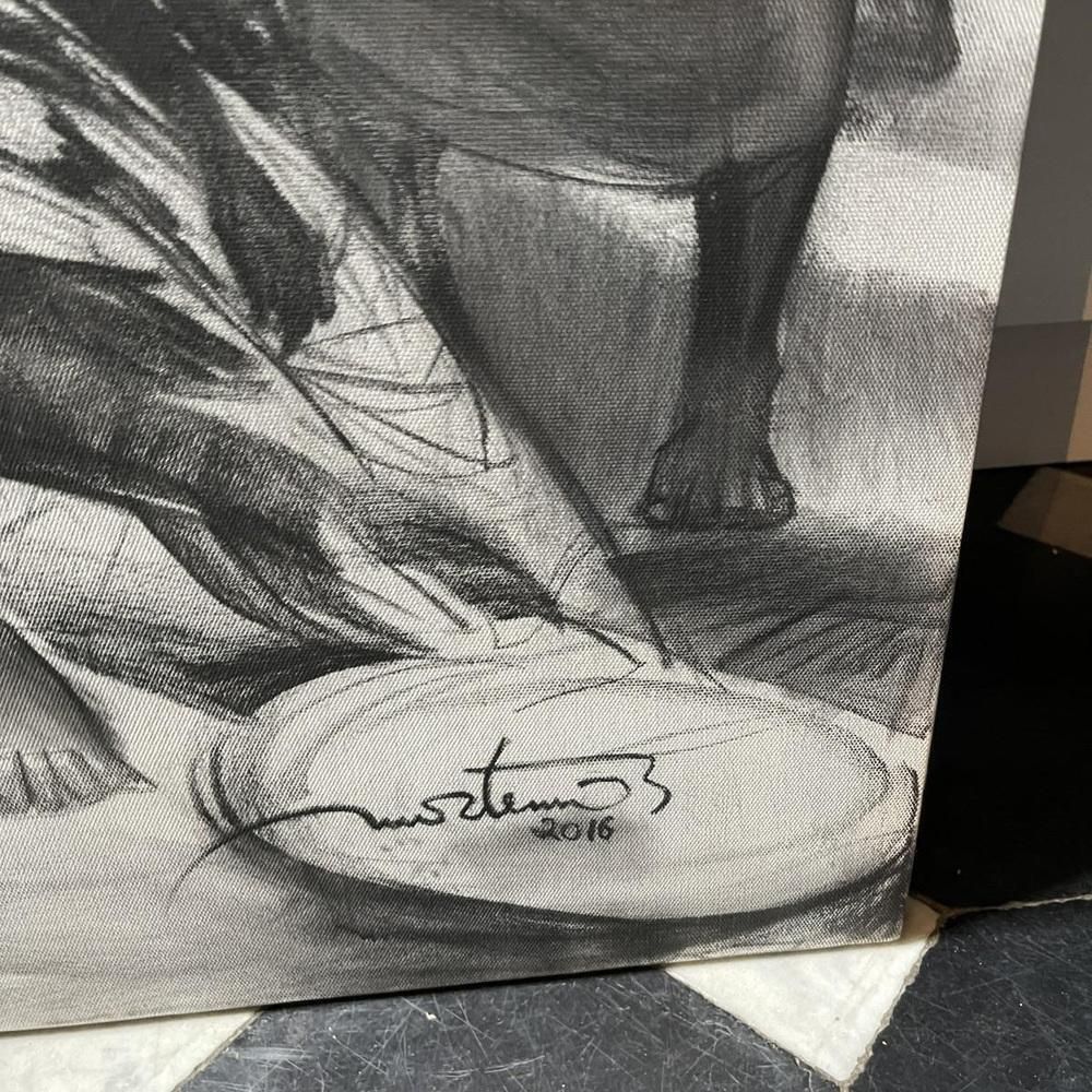 Denis Matemo, Market Scene, Charcoal On Canvas, 2016 photo 5334.0