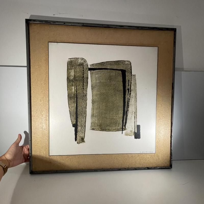 Georges (Géo) De Vlamynck, Abstracte Compositie, Olie Op Paneel, Jaren 1960 photo furniture
