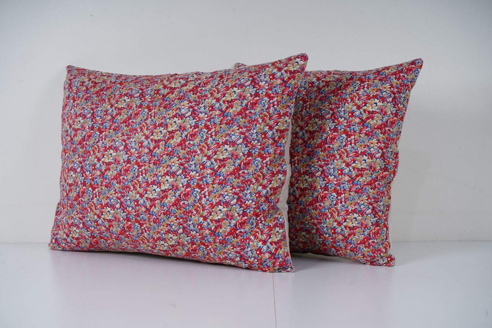 Uzbek Roller Printed Cushion Cover Set, Vintage Red And Purple Pillows For Home Decoration photo for sale