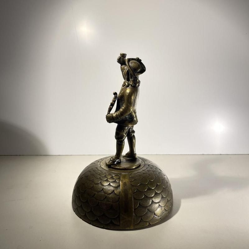 Home Decor Desk Bell Figurine In Bronze With Acorn Shaped Chimes, 19th Century photo