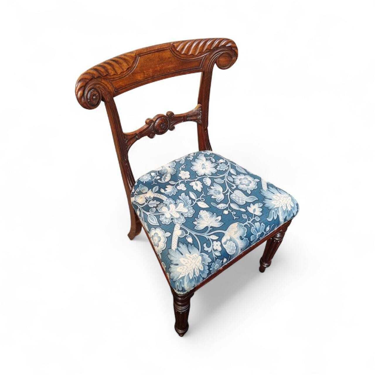 Antique Regency Mahogany Carved Bar Back Chair / C.1820 / Free Delivery photo 285.0