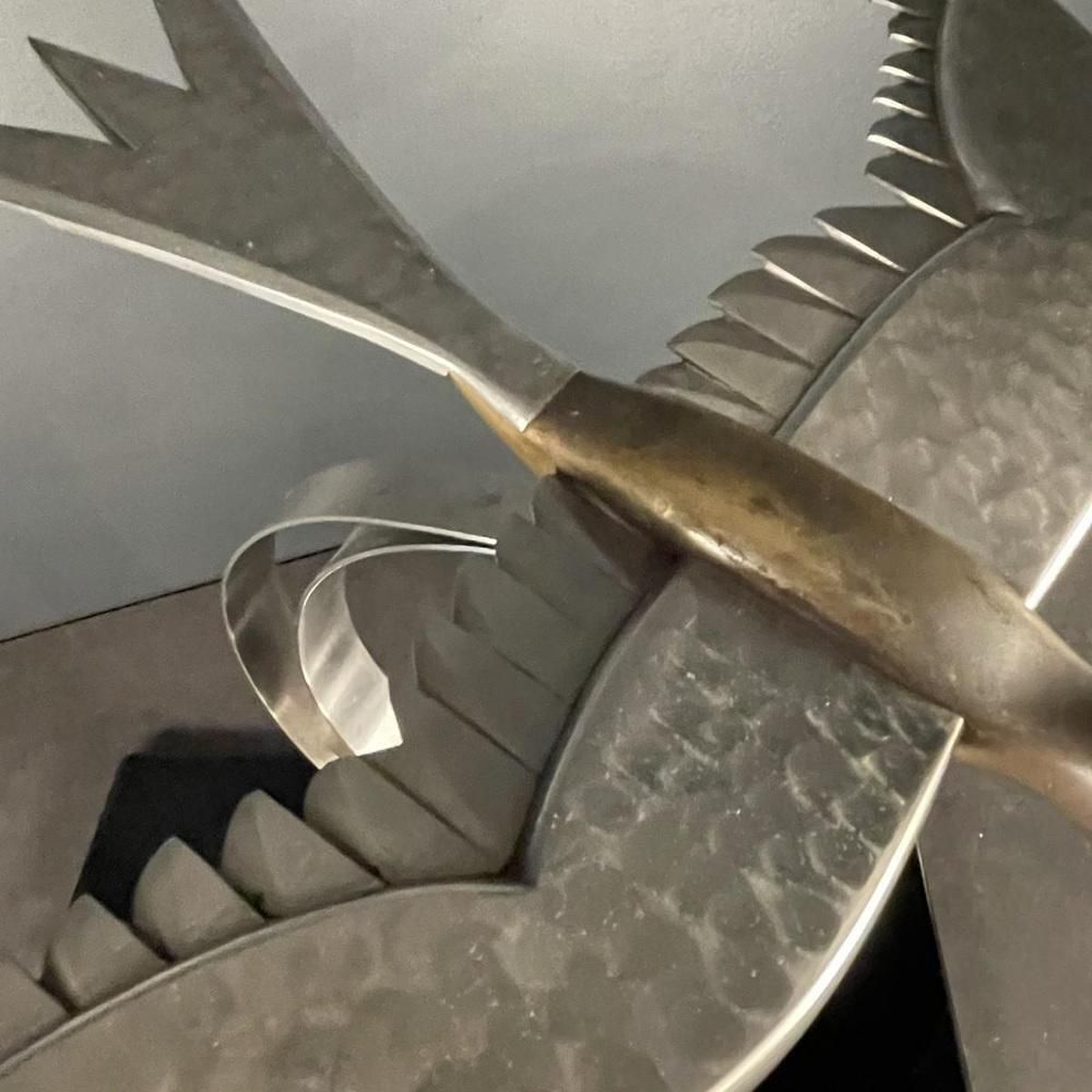 Art Deco Metalen Sculptuur Van Een Vogel, Jaren 1930 photo Kunst