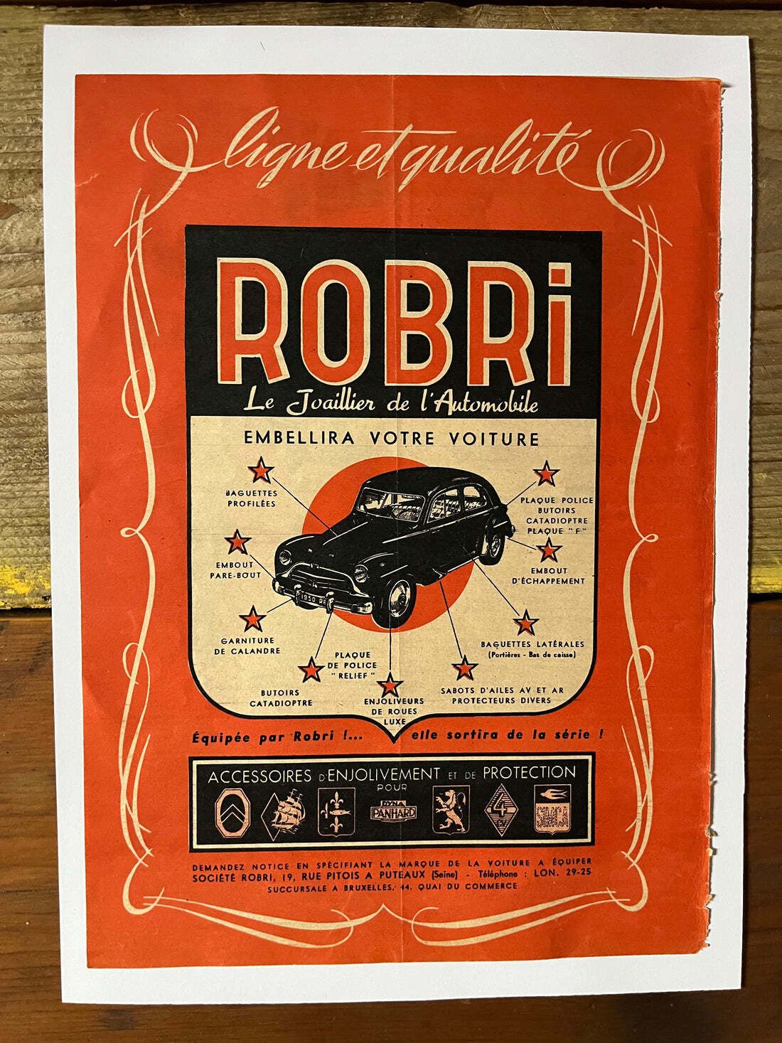 Vintage Original Robri Car Accessories Advertisement 1950's photo for sale