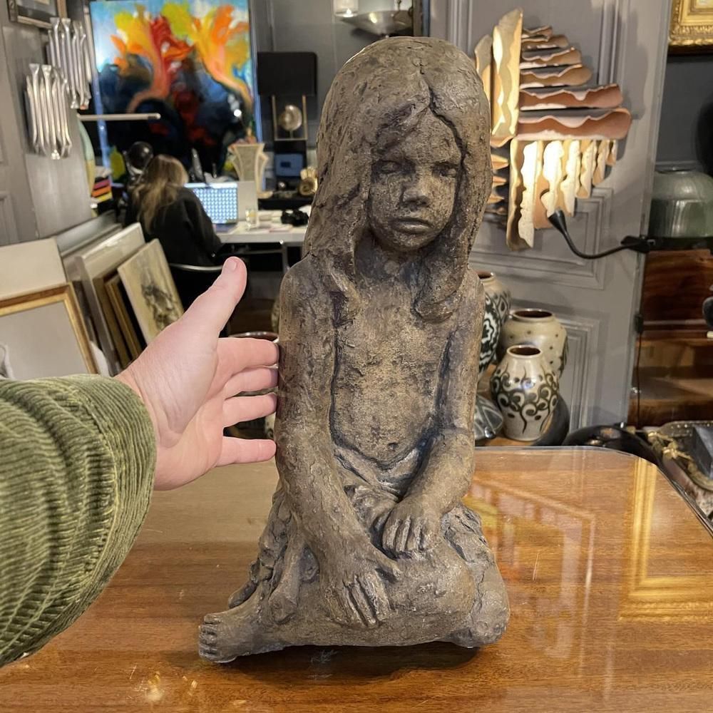 Stoneware Girl In The Style Of Elie Van Damme For Amphora, 1970s photo furniture