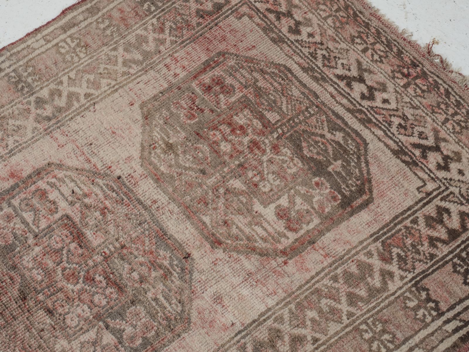 Antique Afghan Aqcha Wool Rug, Dated 1347 Ah (Circa 1928) – Soft Faded Patina, 3'11' X 2'11" photo Textiles