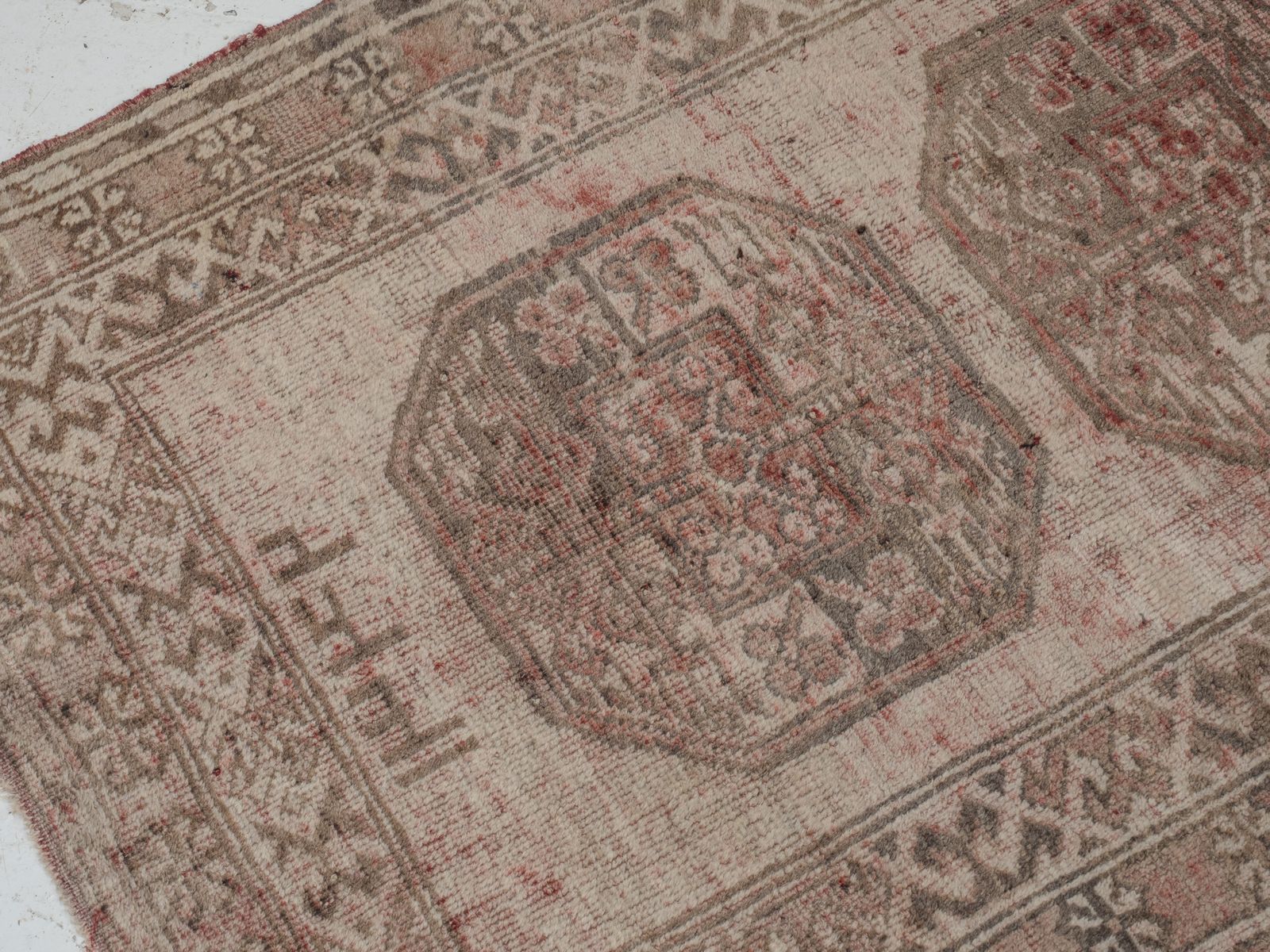 photo for sale Antique Afghan Aqcha Wool Rug, Dated 1347 Ah (Circa 1928) – Soft Faded Patina, 3'11' X 2'11"